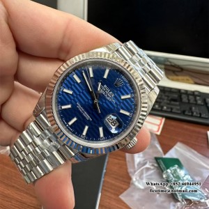 VSF VS3235 DateJust 41mm 126334 Fluted Bezel Motif Blue Dial Jubilee Bracelet - Image 7