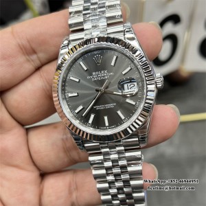 VSF VS3235 DateJust 41mm 126334 Fluted Bezel Grey Dial Jubilee Bracelet - Image 4