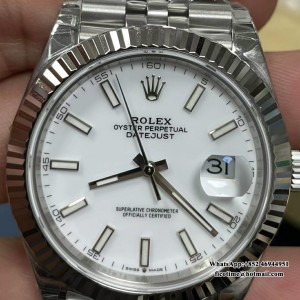 VSF VS3235 DateJust 41mm 126334 Fluted Bezel White Dial Jubilee Bracelet - Image 4