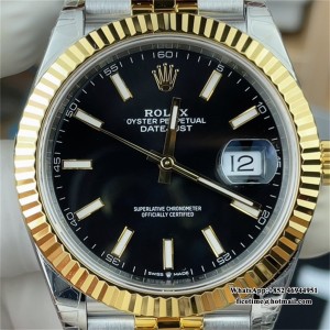 VSF VS3235 DateJust 41mm  Fluted Bezel Black Dial YG/SS Jubilee Bracelet - Image 6