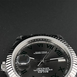 VSF VS3235 DateJust 41mm Wimbledon Fluted Bezel Grey Dial Green Roma Marker Oyster Bracelet - Image 7