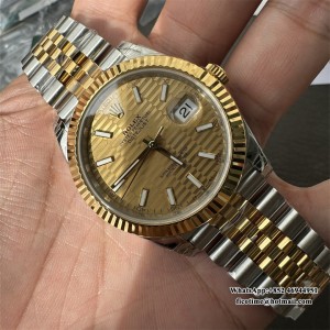 VSF VS3235 DateJust 41mm  Fluted Bezel Gold Motif Dial YG/SS Jubilee Bracelet - Image 4