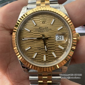 VSF VS3235 DateJust 41mm  Fluted Bezel Gold Motif Dial YG/SS Jubilee Bracelet - Image 7