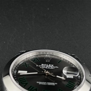 VSF VS3235 DateJust 41mm Wimbledon Smooth Bezel Grey Dial Green Roma Marker Jubilee Bracelet - Image 7