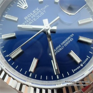 VSF VS3235 DateJust 36mm Fluted Bezel Blue Dial Jubilee Bracelet - Image 4