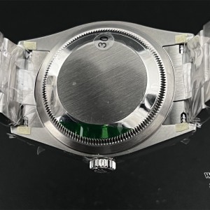 VSF VS3235 DateJust 36mm Wimbledon Smooth Bezel Grey Dial Green Roma Marker Oyster Bracelet - Image 5