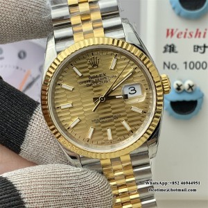 VSF VS3235 DateJust 36mm Fluted Bezel Gold Motif Dial YG/SS Jubilee Bracelet - Image 5