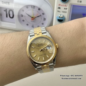 VSF VS3235 DateJust 36mm Fluted Bezel Gold Motif Dial YG/SS Jubilee Bracelet - Image 6