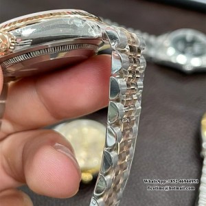 VSF VS3235 DateJust 36mm Fluted Bezel Silver Motif Dial Diamond Marker RG/SS Jubilee Bracelet - Image 6