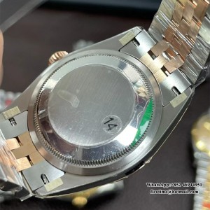 VSF VS3235 DateJust 36mm Fluted Bezel Silver Motif Dial Diamond Marker RG/SS Jubilee Bracelet - Image 7