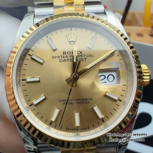 VSF VS3235 DateJust 36mm Fluted Bezel Gold Dial YG/SS Jubilee Bracelet - Image 2