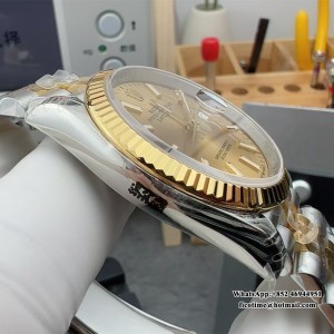 VSF VS3235 DateJust 36mm Fluted Bezel Gold Dial YG/SS Jubilee Bracelet - Image 6