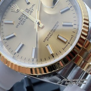 VSF VS3235 DateJust 36mm Fluted Bezel Gold Dial YG/SS Jubilee Bracelet - Image 8
