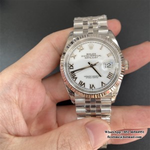 VSF VS3235 DateJust 36mm Fluted Bezel White Dial Roma Marker Jubilee Bracelet - Image 2