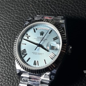 GMF A2836 Tungsten DayDate 40MM Ice Blue Dial Roma Marker President Bracelet - Image 5