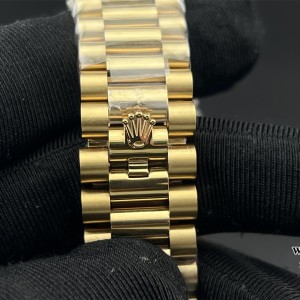 GMF A2836 Tungsten DayDate 40MM YG Black Dial Diamond Marker YG President Bracelet - Image 3