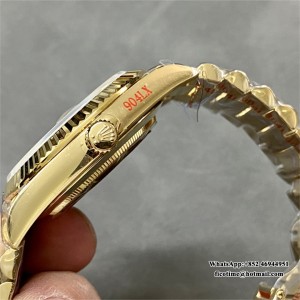 QF Gain Weight V6 A2836 DayDate 40MM Black Dial Diamond Marker President Bracelet - Image 2