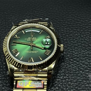 QF Gain Weight V6 A2836 DayDate 40MM Gradual Green Dial President Bracelet - Image 6