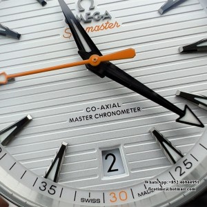 VSF A8900 Seamaster 41mm AQUA TERRA 150M White Dial Orange Hand SS Bracelet - Image 2