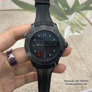 VSF VS8806 Seamaster Diver 300M 43.5mm Ceramic All Black Dial Black Rubber Strap - Image 3