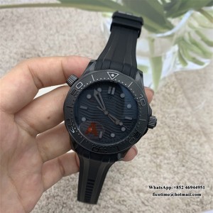 VSF VS8806 Seamaster Diver 300M 43.5mm Ceramic All Black Dial Black Rubber Strap - Image 6