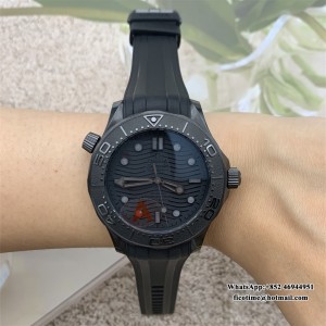 VSF VS8806 Seamaster Diver 300M 43.5mm Ceramic All Black Dial Black Rubber Strap - Image 7