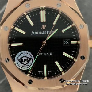 APSF A3120 AP Royal Oak 41mm 15400 RG Black Dial Black Leather Strap - Image 6