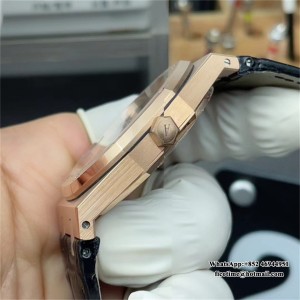 APSF A3120 AP Royal Oak 41mm 15400 RG Black Dial Black Leather Strap - Image 9