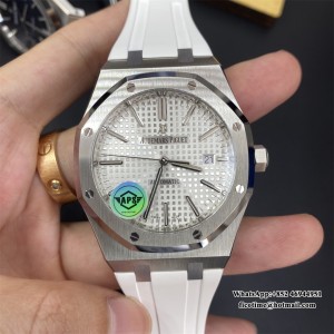 APSF A3120 AP Royal Oak 41mm 15400 White Dial White Rubber Strap - Image 3