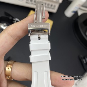 APSF A3120 AP Royal Oak 41mm 15400 White Dial White Rubber Strap - Image 9