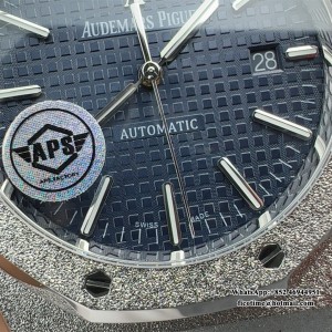 APSF A3120 AP Royal Oak 41mm 15400 Frosted Gold Blue Dial SS Bracelet - Image 4