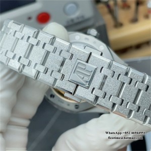 APSF A4302 AP Royal Oak 41mm 15500 Frosted Gold Grey Dial SS Bracelet - Image 3