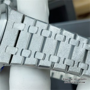 APSF A4302 AP Royal Oak 41mm 15500 Frosted Gold Grey Dial SS Bracelet - Image 4