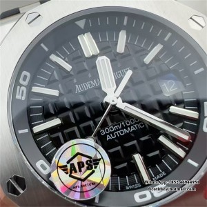 APSF SA3120 AP Royal Oak Offshore 42mm 15703 Black Dial Black Rubber Strap - Image 3
