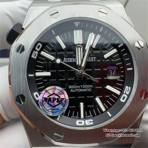 APSF SA3120 AP Royal Oak Offshore 42mm 15710 Black Dial Black Rubber Strap - Image 2