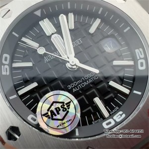 APSF SA3120 AP Royal Oak Offshore 42mm 15710 Black Dial Black Rubber Strap - Image 3