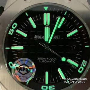 APSF SA3120 AP Royal Oak Offshore 42mm 15710 Black Dial Black Rubber Strap - Image 9