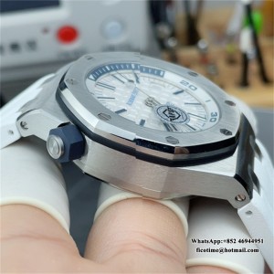 APSF SA3120 AP Royal Oak Offshore 42mm 15710 White Dial White Rubber Strap - Image 4