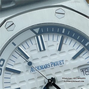 APSF SA3120 AP Royal Oak Offshore 42mm 15710 White Dial White Rubber Strap - Image 5