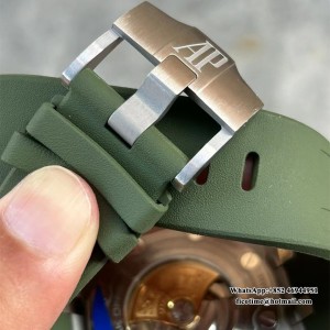 APSF SA3120 AP Royal Oak Offshore 42mm 15710 Green Dial Green Rubber Strap - Image 4