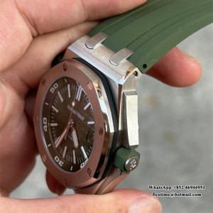 APSF SA3120 AP Royal Oak Offshore 42mm 15710 Green Dial Green Rubber Strap - Image 8