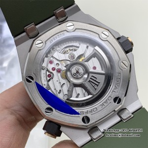 ZF SA4308 AP Royal Oak Offshore 42mm 15720 Green Dial Green Rubber Strap - Image 2