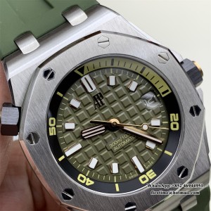 ZF SA4308 AP Royal Oak Offshore 42mm 15720 Green Dial Green Rubber Strap - Image 6