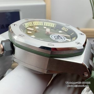 APSF SA4308 AP Royal Oak Offshore 42mm 15720 Green Dial Green Rubber Strap - Image 2