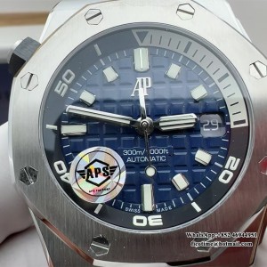 APSF SA4308 AP Royal Oak Offshore 42mm 15720 Blue Dial Blue Rubber Strap - Image 3