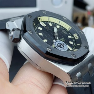 APSF SA4308 AP Royal Oak Offshore 42mm 15720 Black Dial Black Rubber Strap - Image 2