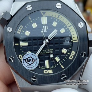 APSF SA4308 AP Royal Oak Offshore 42mm 15720 Black Dial Black Rubber Strap - Image 4