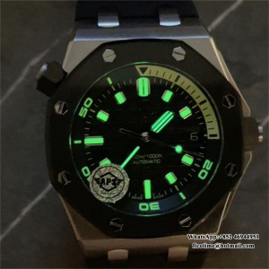 APSF SA4308 AP Royal Oak Offshore 42mm 15720 Black Dial Black Rubber Strap - Image 8