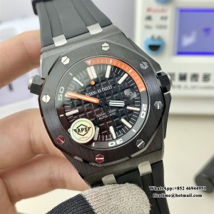 APSF SA3120 AP Royal Oak Offshore 42mm 15707 Ceramic Bezel Black Dial Black Rubber Strap - Image 3