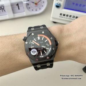 APSF SA3120 AP Royal Oak Offshore 42mm 15707 Ceramic Bezel Black Dial Black Rubber Strap - Image 6
